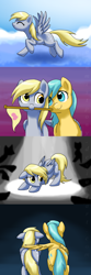Size: 1500x4500 | Tagged: safe, artist:dawnmistpony, character:derpy hooves, character:sunshower raindrops, species:pegasus, species:pony, comic, female, mare