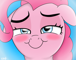 Size: 1000x800 | Tagged: safe, artist:icebreak23, character:pinkie pie, blushing, faec, female, love face, solo