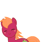 Size: 150x150 | Tagged: safe, artist:bigccv, character:big mcintosh, species:earth pony, species:pony, episode:simple ways, g4, my little pony: friendship is magic, animated, apple, eyes closed, head shake, male, solo, stallion, sweat