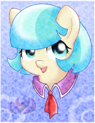 Size: 709x917 | Tagged: safe, artist:raininess, character:coco pommel, cocobetes, cute, female, portrait, solo