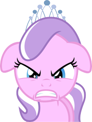 Size: 3025x3983 | Tagged: safe, artist:firestorm-can, character:diamond tiara, species:earth pony, species:pony, angry, female, floppy ears, gritted teeth, high res, photo, simple background, solo, transparent background, vector