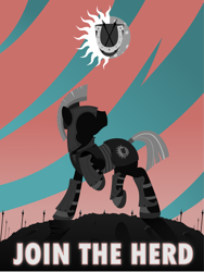 Size: 3213x4284 | Tagged: safe, artist:regolithx, species:earth pony, species:pony, armor, join the herd, poster, propaganda, royal guard