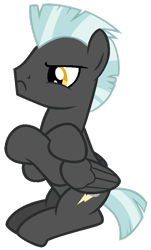 Size: 519x862 | Tagged: safe, artist:dreamcasterpegasus, character:thunderlane, species:pegasus, species:pony, crossed hooves, male, simple background, sitting, solo, stallion, transparent background, unamused