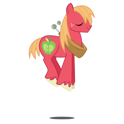 Size: 3600x3600 | Tagged: safe, artist:sircinnamon, character:big mcintosh, species:earth pony, species:pony, eyes closed, hopping, male, pronking, simple background, smiling, solo, stallion, transparent background, vector
