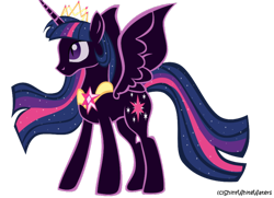 Size: 800x578 | Tagged: safe, artist:sketch-shepherd, character:nightmare twilight sparkle, character:twilight sparkle, character:twilight sparkle (alicorn), species:alicorn, species:pony, crown, female, mare, solo
