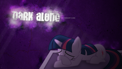 Size: 1920x1080 | Tagged: safe, artist:ahmedooy, artist:sairoch, character:twilight sparkle, species:pony, species:unicorn, dark, female, mare, sad, solo, text, vector, wallpaper