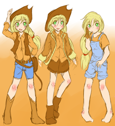 Size: 2100x2300 | Tagged: safe, artist:applestems, character:applejack, female, high res, humanized, solo