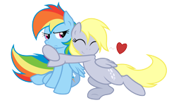 Size: 9443x5642 | Tagged: safe, artist:abydos91, character:derpy hooves, character:rainbow dash, species:pegasus, species:pony, ship:derpydash, g4, absurd resolution, female, heart, hug, lesbian, mare, shipping
