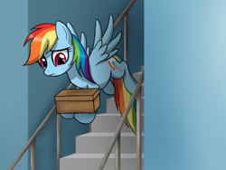 Size: 800x600 | Tagged: safe, artist:dawnmistpony, character:rainbow dash, fanfic:my little dashie, box, crying, female, solo