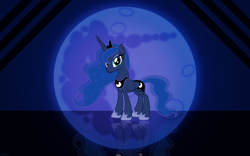 Size: 1920x1200 | Tagged: dead source, safe, artist:proenix, artist:zigrass, character:princess luna, species:alicorn, species:pony, female, mare, mare in the moon, moon, reflection, solo, vector, wallpaper