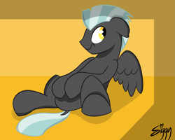 Size: 4749x3802 | Tagged: safe, artist:siggyderp, character:thunderlane, species:pegasus, species:pony, cute, dock, male, solo, stallion, thunderbetes