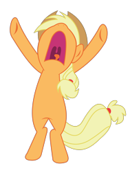 Size: 3082x4152 | Tagged: safe, artist:bigccv, character:applejack, species:pony, episode:the last roundup, g4, my little pony: friendship is magic, aaugh!, big no, bipedal, female, no, nose in the air, open mouth, screaming, simple background, solo, standing, tongue out, transparent background, uvula, vector, yelling