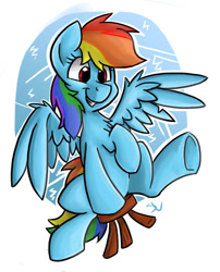 Size: 636x789 | Tagged: safe, artist:luximus17, character:rainbow dash, species:pegasus, species:pony, episode:testing testing 1-2-3, g4, my little pony: friendship is magic, female, grin, mare, raised hoof, sitting, smiling, solo, spread wings, stool, stooldash, underhoof, wings