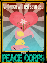 Size: 1322x1781 | Tagged: safe, artist:the-orator, character:fluttershy, peace corps, poster, propaganda