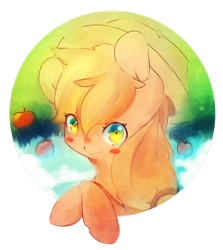 Size: 1024x1147 | Tagged: safe, artist:inkytophat, character:applejack, female, portrait, smiling, solo