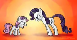 Size: 3217x1677 | Tagged: safe, artist:wolframclaws, character:rarity, character:sweetie belle, argument