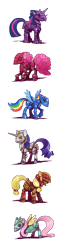 Size: 1061x4172 | Tagged: safe, artist:cmaggot, character:applejack, character:fluttershy, character:pinkie pie, character:rainbow dash, character:rarity, character:twilight sparkle, armor, badass, badass adorable, cute, flutterbadass, fully clothed, helmet, knight, mane six