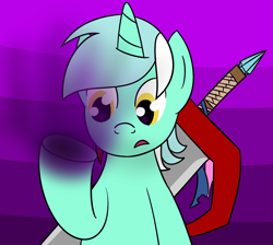 Size: 1357x1217 | Tagged: safe, artist:alexstrazse, character:lyra heartstrings, female, magic, solo, sword