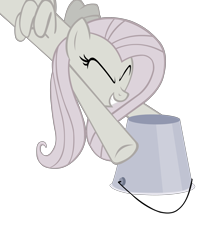 Size: 3200x3830 | Tagged: safe, artist:chir-miru, character:fluttershy, bucket, discorded, female, high res, simple background, solo, transparent background, vector