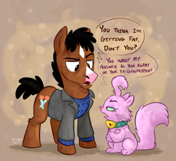 Size: 988x906 | Tagged: safe, artist:thedoggygal, species:pony, bojack horseman, cat, crossover, dialogue, ponified, princess carolyn