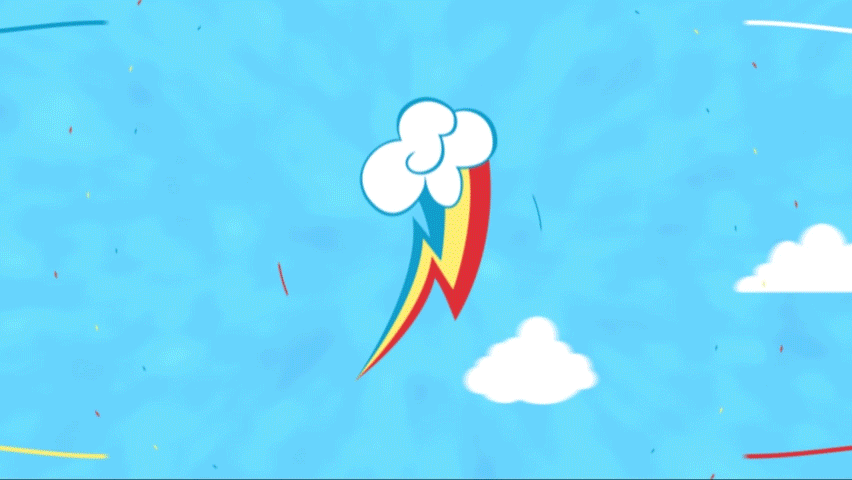 Size: 852x480 | Tagged: safe, artist:lunati, animated, circle, cloud, cutie mark, particles, pmv, rotating, sky, square, triangle
