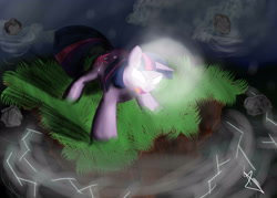 Size: 2100x1500 | Tagged: safe, artist:sonicrainboom93, character:twilight sparkle, female, glowing eyes, magic, solo