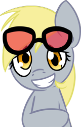 Size: 4364x6814 | Tagged: safe, artist:fureox, character:derpy hooves, species:pegasus, species:pony, absurd resolution, female, grin, mare, simple background, sunglasses, transparent background, vector