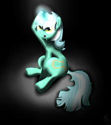 Size: 1124x1268 | Tagged: safe, artist:sonicrainboom93, character:lyra heartstrings, female, glowing horn, magic, solo