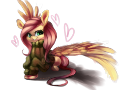 Size: 1280x939 | Tagged: safe, artist:carligercarl, character:fluttershy, bottomless, clothing, female, partial nudity, solo, sweater, sweatershy