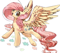 Size: 1280x1142 | Tagged: safe, artist:carligercarl, character:fluttershy, female, flying, happy, solo