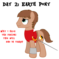Size: 1800x1800 | Tagged: safe, artist:peternators, artist:redmagepony, oc, oc only, oc:heroic armour, species:earth pony, species:pony, ms paint, race swap, rapier, red mage, solo
