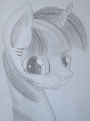 Size: 1024x1378 | Tagged: safe, artist:marmorexx, character:twilight sparkle, monochrome, sketch, traditional art
