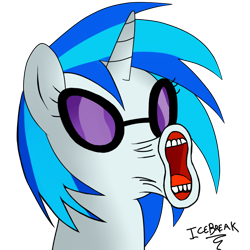 Size: 900x900 | Tagged: safe, artist:icebreak23, character:dj pon-3, character:vinyl scratch, species:pony, species:unicorn, female, lol, mare, reaction image, solo