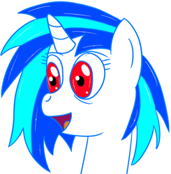 Size: 700x714 | Tagged: safe, artist:alexstrazse, character:dj pon-3, character:vinyl scratch, species:pony, species:unicorn, bust, female, red eyes, simple background, solo, white background