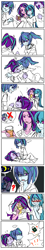 Size: 500x2800 | Tagged: safe, artist:hisshi shoujo, character:aria blaze, character:sonata dusk, parent:aria blaze, parent:sonata dusk, parents:arisona, ship:arisona, my little pony:equestria girls, blushing, caught, comic, female, lesbian, magical lesbian spawn, offspring, pixiv, shipping, spit take