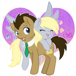 Size: 700x700 | Tagged: safe, artist:raininess, character:derpy hooves, character:doctor whooves, character:time turner, species:pegasus, species:pony, ship:doctorderpy, cute, female, male, mare, shipping, simple background, straight, transparent background
