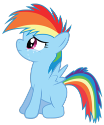 Size: 3165x3815 | Tagged: safe, artist:bigccv, character:rainbow dash, crying, filly, high res, sad