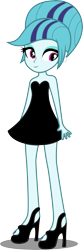 Size: 2670x8050 | Tagged: safe, artist:atomicmillennial, character:sonata dusk, my little pony:equestria girls, alternate costumes, alternate hairstyle, clothing, dress, female, high heels, little black dress, solo