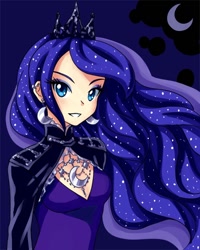 Size: 600x750 | Tagged: safe, artist:semehammer, character:princess luna, species:human, ear piercing, earring, female, humanized, jewelry, piercing, solo