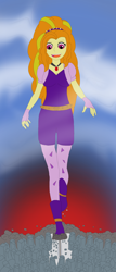 Size: 1700x3980 | Tagged: safe, artist:final7darkness, character:adagio dazzle, equestria girls:rainbow rocks, g4, my little pony: equestria girls, my little pony:equestria girls, amulet, city, clothing, destruction, evil grin, giantess, macro, necklace, request, requested art, this will end in death