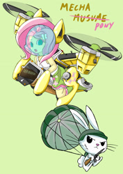 Size: 2500x3536 | Tagged: safe, artist:skyshek, character:angel bunny, character:fluttershy, my little pony:equestria girls, female, mecha, mecha musume, solo