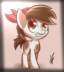 Size: 800x900 | Tagged: safe, artist:mister-markers, character:pipsqueak, species:earth pony, species:pony, bandana, foal, looking up, male, signature, smiling, solo