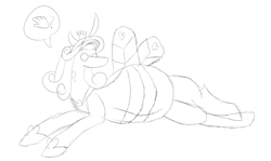 Size: 2696x1611 | Tagged: safe, artist:wyodak, character:queen chrysalis, belly, monochrome, pregnant, reversalis, sketch