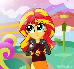 Size: 1024x945 | Tagged: dead source, safe, artist:katequantum, character:sunset shimmer, my little pony:equestria girls, book, cute, female, journey book, lens flare, looking away, shimmerbetes, shy, solo, sparkles