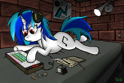 Size: 900x600 | Tagged: safe, artist:mostlyponyart, character:dj pon-3, character:vinyl scratch, female, solo