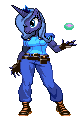Size: 80x125 | Tagged: safe, artist:dmn666, character:princess luna, species:anthro, crossover, female, jill valentine, resident evil, simple background, solo, sprite