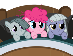 Size: 900x699 | Tagged: safe, artist:bronyboy, character:limestone pie, character:marble pie, character:pinkie pie, bed, filly, pie sisters