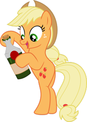 Size: 1024x1441 | Tagged: safe, artist:xenoneal, character:applejack, species:pony, bipedal, cider, female, simple background, solo, transparent background, vector