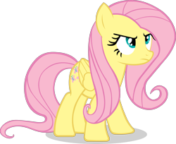 Size: 3299x2694 | Tagged: safe, artist:chir-miru, character:fluttershy, species:pegasus, species:pony, angry, female, frown, inkscape, mare, simple background, solo, standing, transparent background, vector