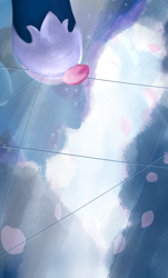 Size: 3733x6167 | Tagged: safe, artist:mabu, character:princess luna, canterlot, cherry blossoms, reflection